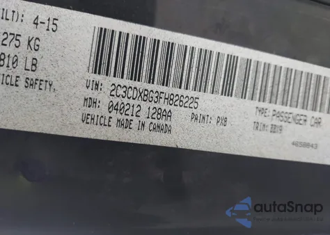 2015 Dodge Charger Se из США, поврежденный, VIN 2C3CDXBG3FH826225